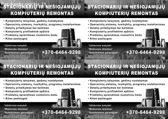 Stacionarių ir nešiojamų kompiuterių remontas