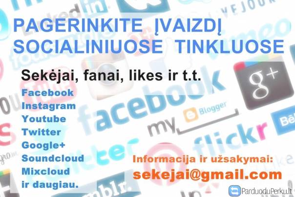 Facebook Fanai, Instagram Sekėjai ir daugiau