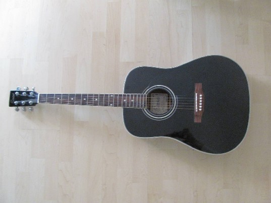 Gitara akustinė, juoda, Encore, mažai naudota