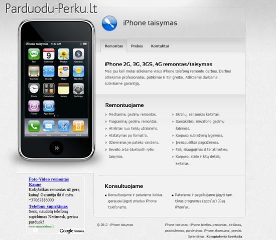 iPhone telefonu remontas / taisymas, atrisimas