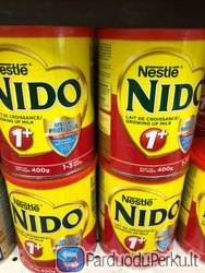 Pieno milteliai su pienu, „Nido“ pienas, „Aptamil“ pienas, „Nutella“ šokoladas, +45 36 990182