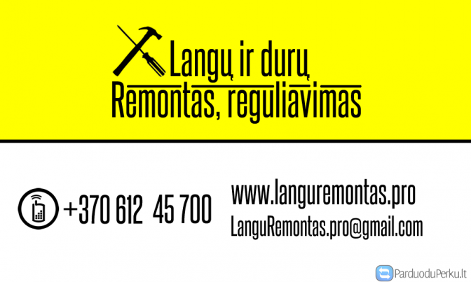 Plastikinių LANGŲ REMONTAS, Klaipėda, Palanga