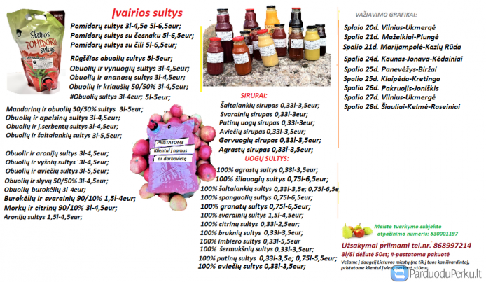 Sulčių gamyba ir pardavimas