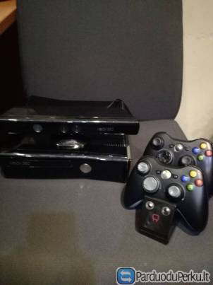 XBOX 360 Slim atrišta konsolė su kinect