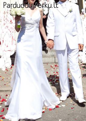 Baltas vyr. kostiumas