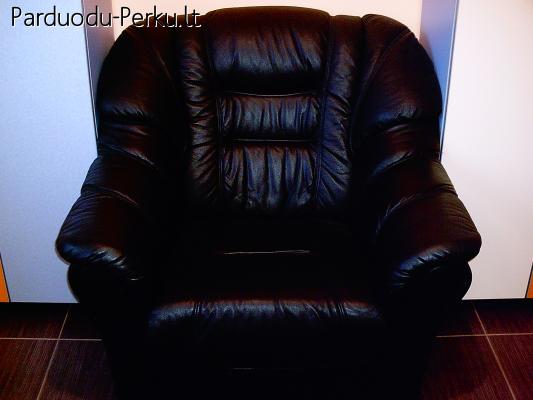 Parduodu idealaus stovio odinį fotelį