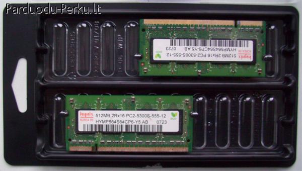 Nebrangiai parduodu 2x512 PC2-5300 667MHz RAM