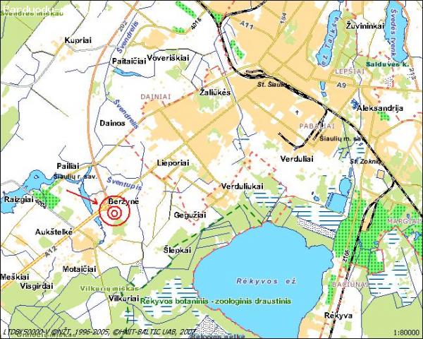 Parduodamas sklypas Å iaulių raj. Beržynės k. 83,96 a.