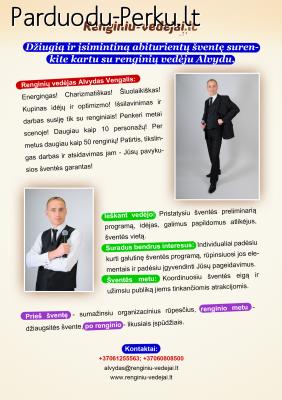 Išleistuvių ir šimtadienių vedėjas Alvydas.