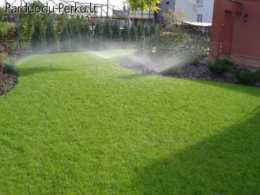 Aplinkos tvarkymo darbai, apželdinimas, laistymo sistemos