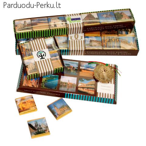 Šokoladukų mozaikos su Lietuvos vaizdais