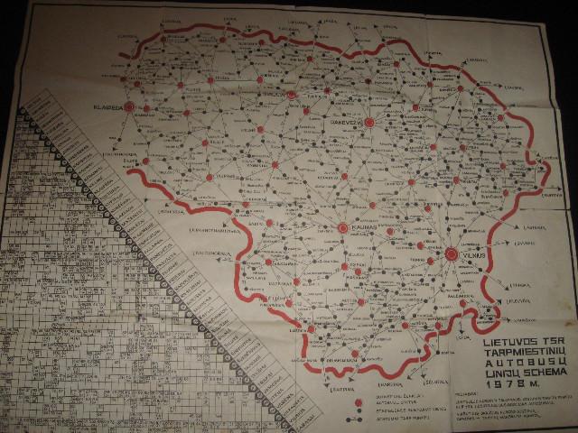 1978m. LTSR autobusu marsrutai