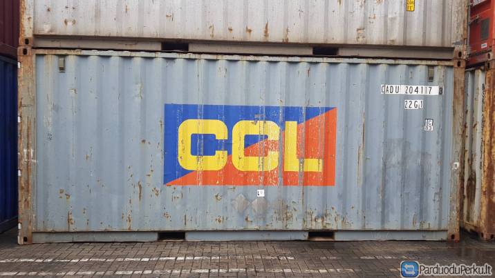 20 ir 40 pėdų naudoti jūriniai konteineriai