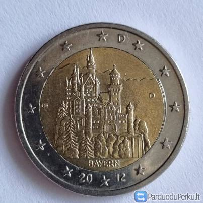 2012 VOKIETIJA NOIŠVANŠTEINO PILIS 2 EURŲ MONETA