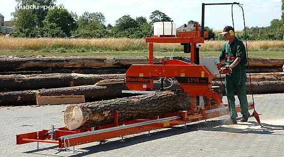 Pigiai mobiliu juostiniu gateriu pjauname rąstus