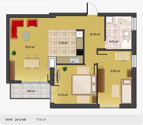 parduodamas 3 kambariu butas