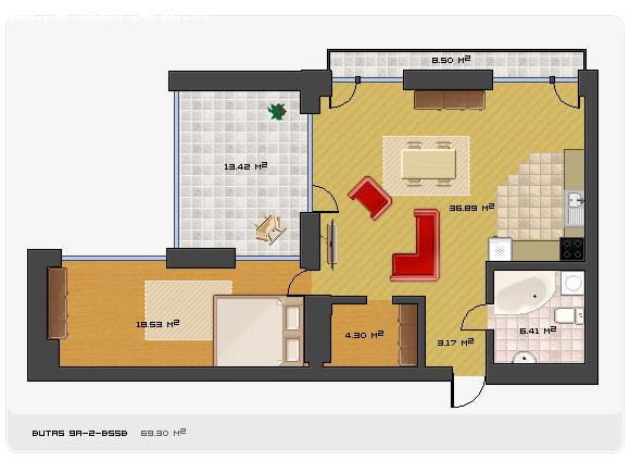 parduodamas 2 kambariu butas Virsuliskese prie parko