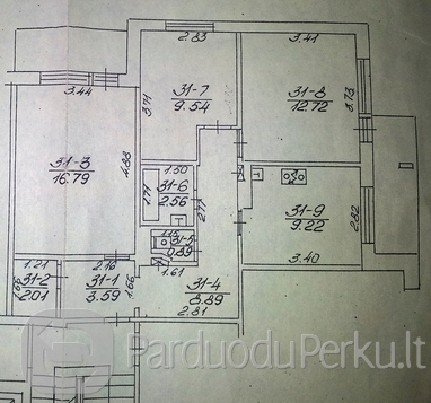 3 kambariu butas Justiniskese tik 165 900