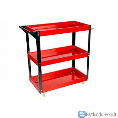 3 lentynų vežimėliai