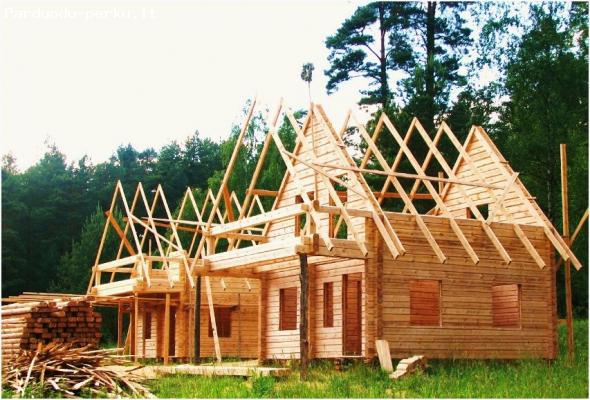 Rąstiniai namai, pirtys, rąstiniai lauko baldai