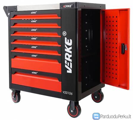 7 stalčių spintelė su įrankiais