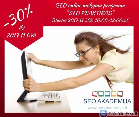 AKCIJA -30 % NUOLAIDA į SEO KURSUS ONLINE!!!