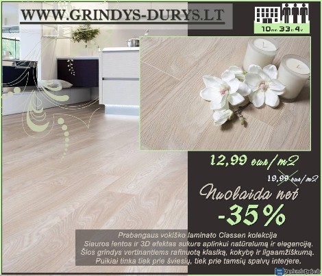 Akcija 33 klasės AC5 laminatas 10mm