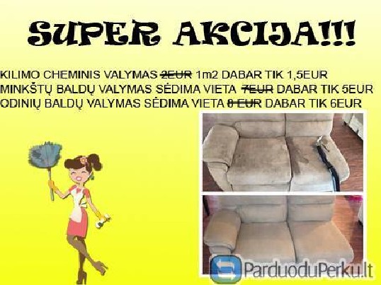 Akcija cheminiam baldų, kilimų valymui