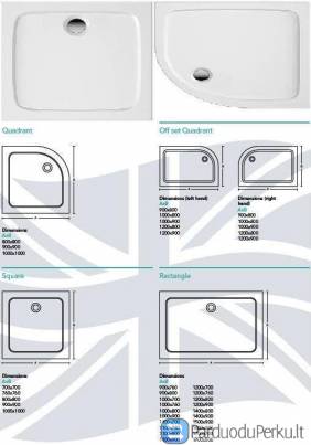 Akmens masės, dušo padėklai