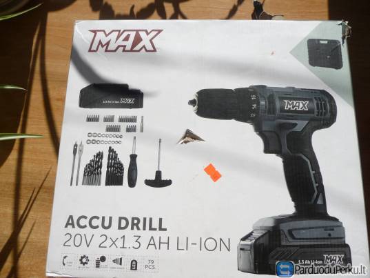 Akumuliatorinis grąžtas su priedais