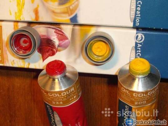 Aliejiniai dažai, geltoni ir raudoni, 200ml didelė