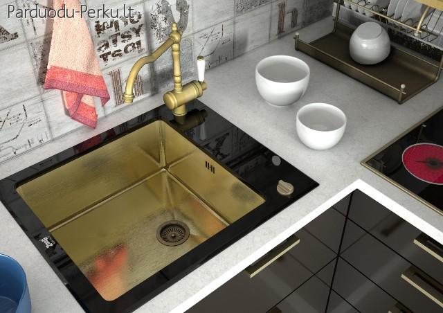 Žalvario, aukso ir sidabro spalvos plautuvės