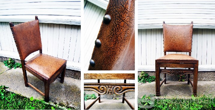 antikvarinės odinės kėdės 349LT