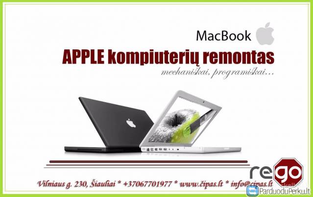 Apple nešiojamų, stacionarių kompiuterių, telefonų remontas