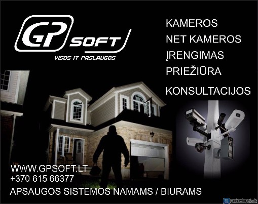 Apsaugos sistemos, kameros įrengimas