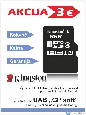 Atminties kortelių IŠPARDAVIMAS