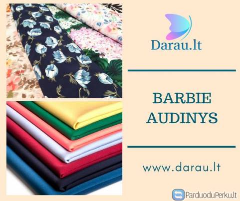 Audiniai suknelėms, sukneliniai audiniai, barbie audinys