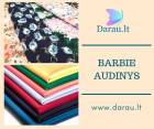 Audiniai suknelėms, sukneliniai audiniai, barbie audinys