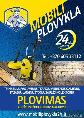 Aukštu slėgiu valome įvažiavimus, takelius ir kt.