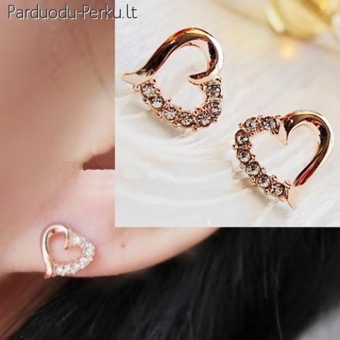 Auskarai "Širdelės" su swarovskiais