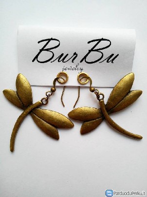 Auskarai su vario spalvos loumžirgiais