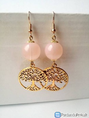 Auskariukai su rožiniu burbuliuku