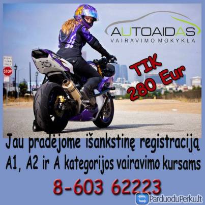 Autoaidas.lt – vairavimo mokykloje Vilniuje  A1, A2 ir A kat. vairavimo kursai!