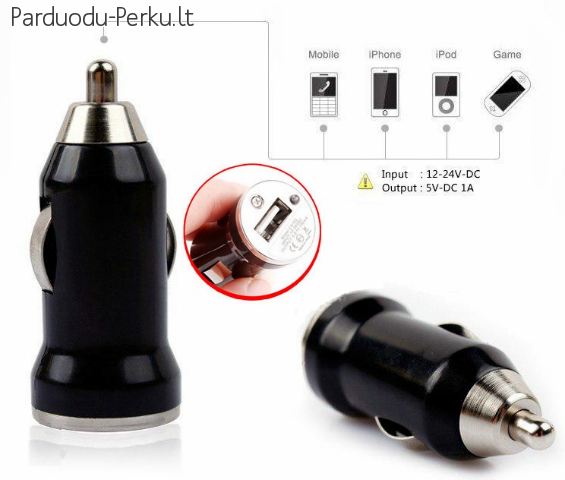 Automobilinis USB pakrovėjas