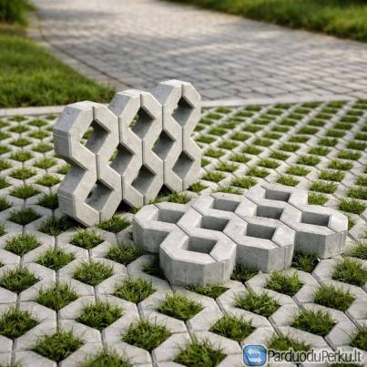 Ažūrinės trinkelės betoninės plyteles senukai Meba 60x40x8/10 cm, ažūrinė plytelė eco, parkingui