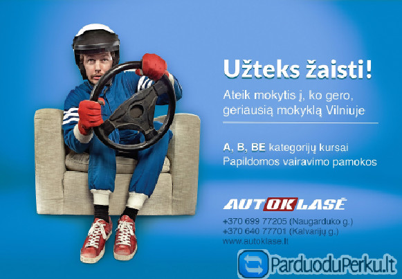 B kategorijos vairavimo kursai EKSTERNU