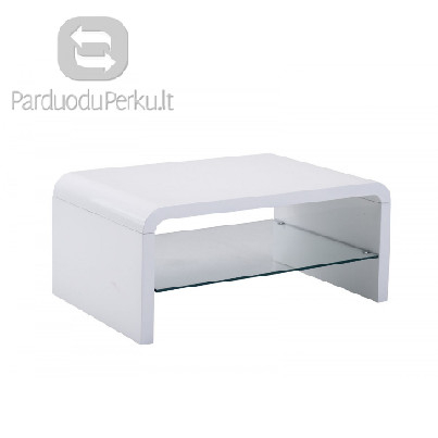 Baltas, blizgus, lakuotas kavos staliukas