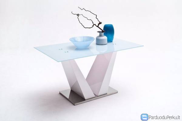 Baltas valgomojo stalas Franjo 150x90x77 cm