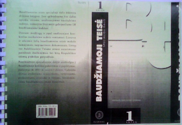 Baudžiamoji teisė. Specialioji dalis (1 knyga)