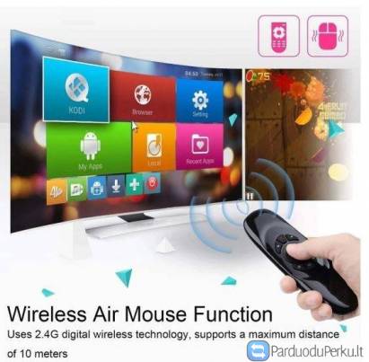 BELAIDĖ KLAVIATŪRA / PELĖ / IŠMANIOJO TELEVIZORIAUS NUOTOLINIO VALDYMO PULTAS C120